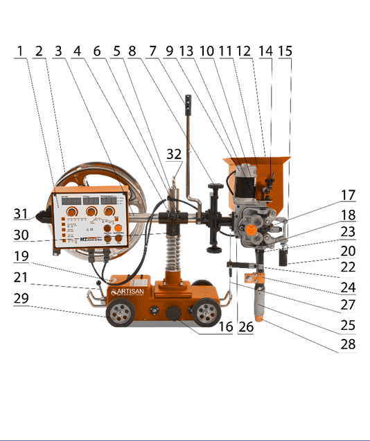 Aвтоматический трактор для дуговой сварки под флюсом MZ 1250HD